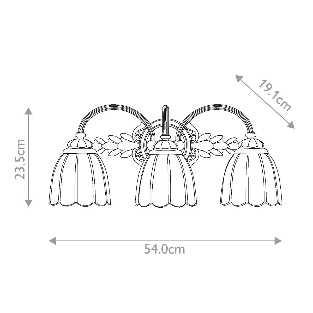 Isabella 3-flammige Überspiegelleuchte - brüniertes Messing - Elsteadlighting - leuchtengrosshandel24