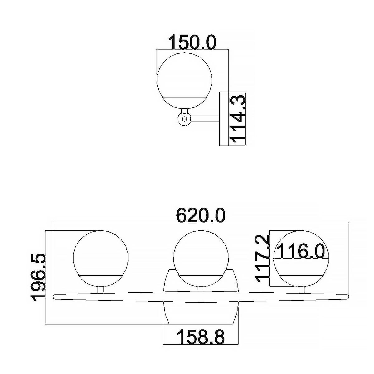 Jasper 3-flammige Wandleuchte - Poliertes Chrom - Elsteadlighting - leuchtengrosshandel24