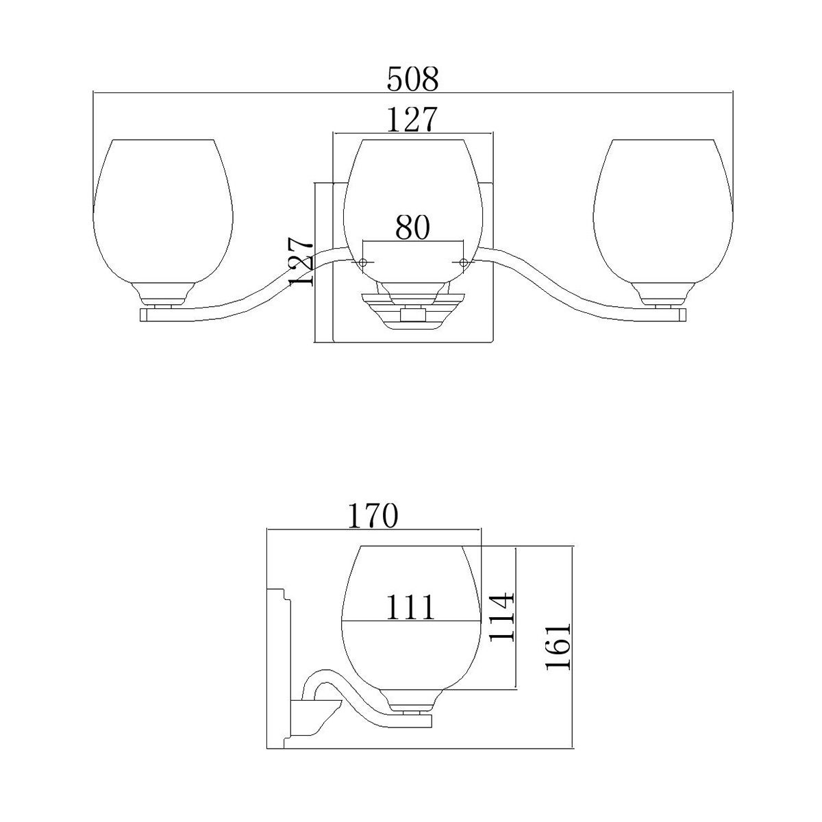 Kalli 3-flammige Überspiegelleuchte - Chrom poliert - Elsteadlighting - leuchtengrosshandel24