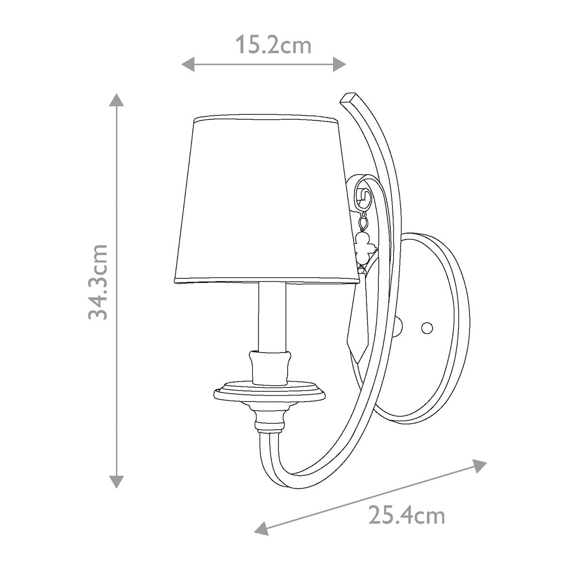 Kendra 1-flammige Wandleuchte - Meliertes Silber - Elsteadlighting - leuchtengrosshandel24