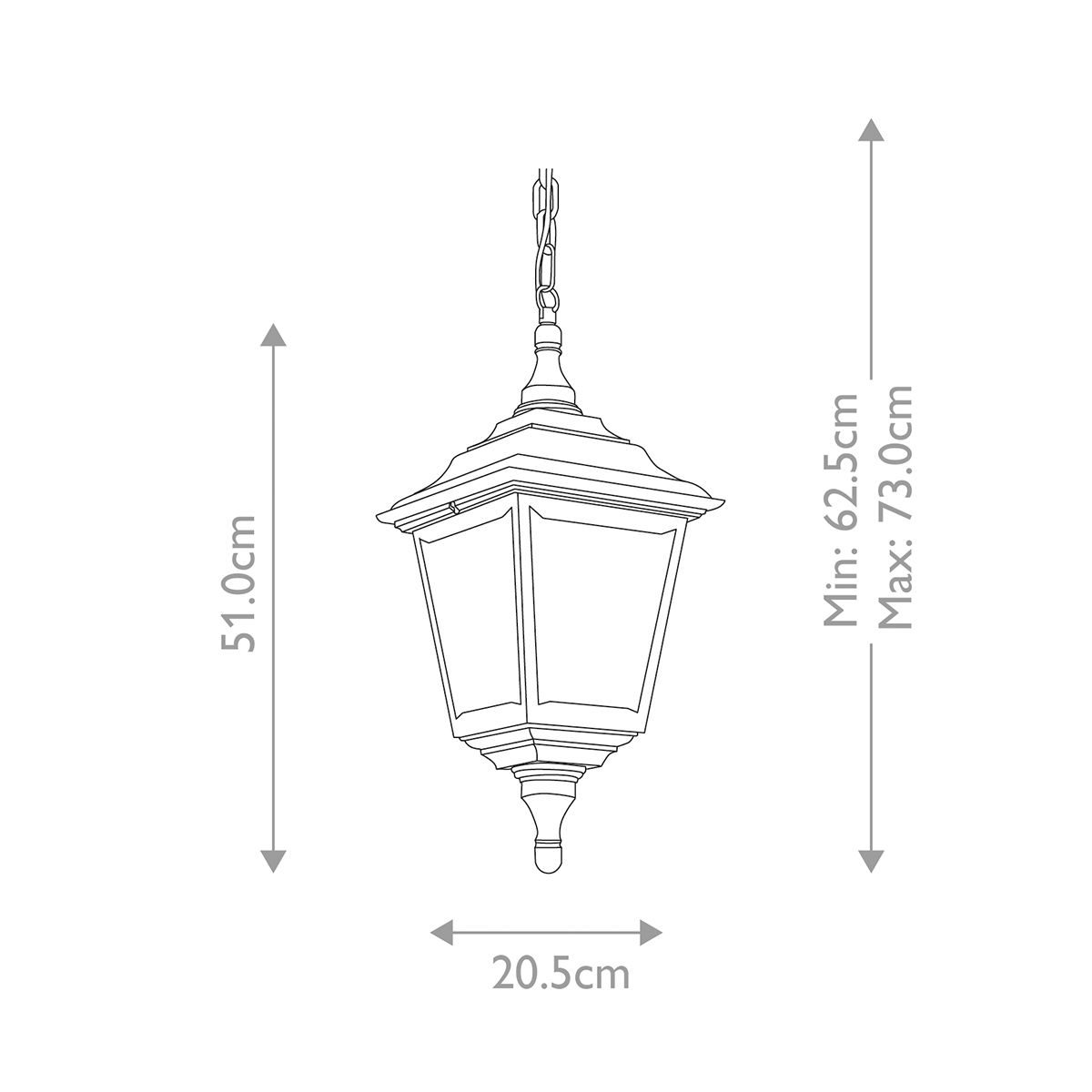 Kerry 1 - flammige Kettenlaterne - Schwarz - Elsteadlighting - KERRY - CHAIN