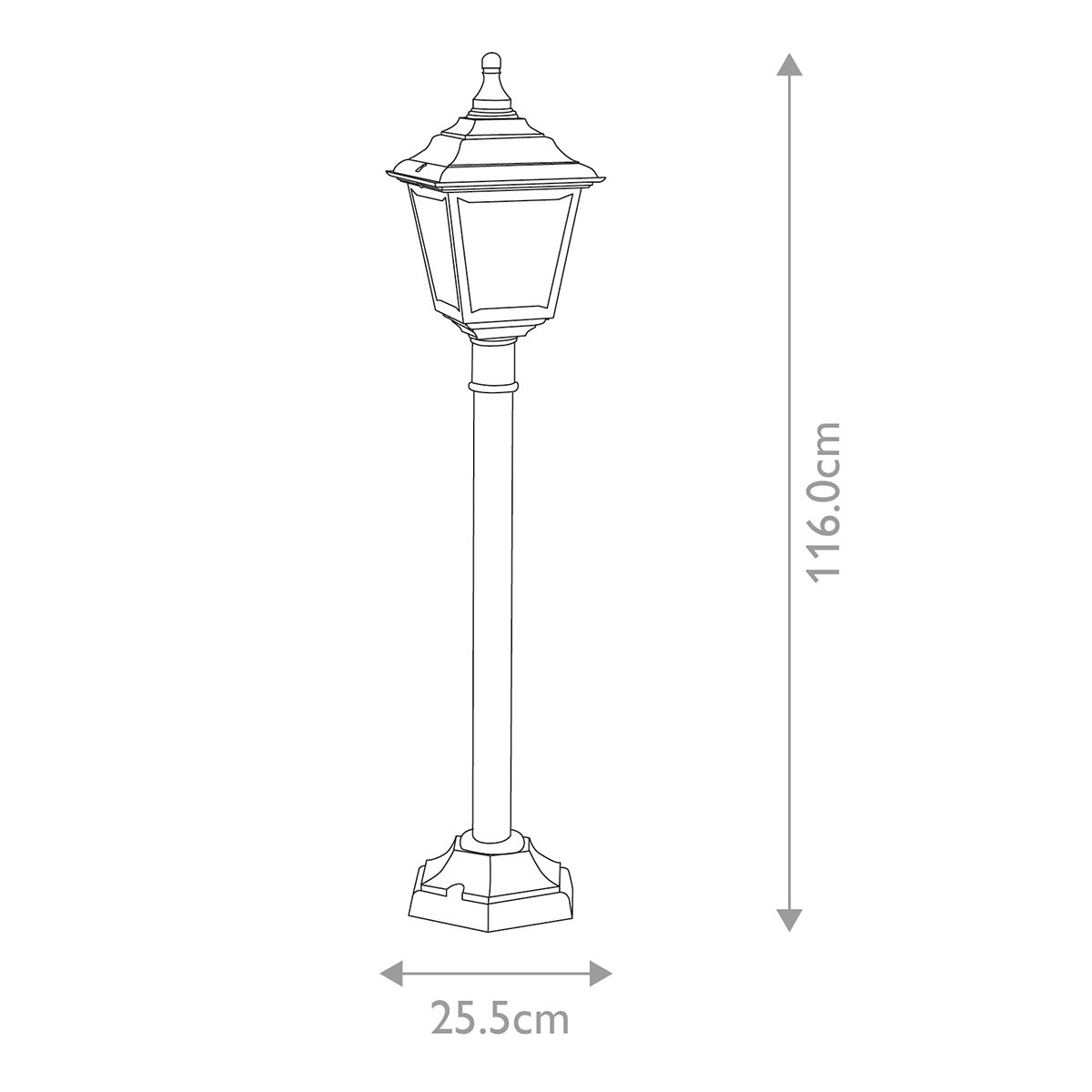 Kerry Säulenlaterne mit 1 Licht, Schwarz - Elsteadlighting - KERRY - PILLAR