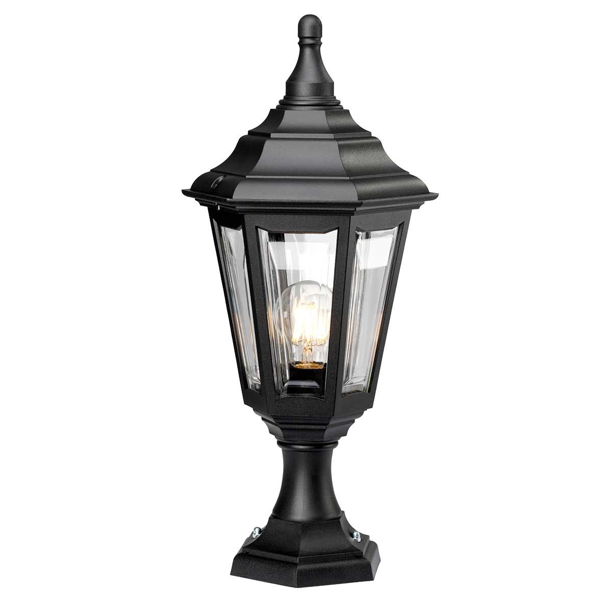 Kinsale 1 - flammige Sockel - /Verandalaterne - Schwarz - Elsteadlighting - KINSALE - PED - POR