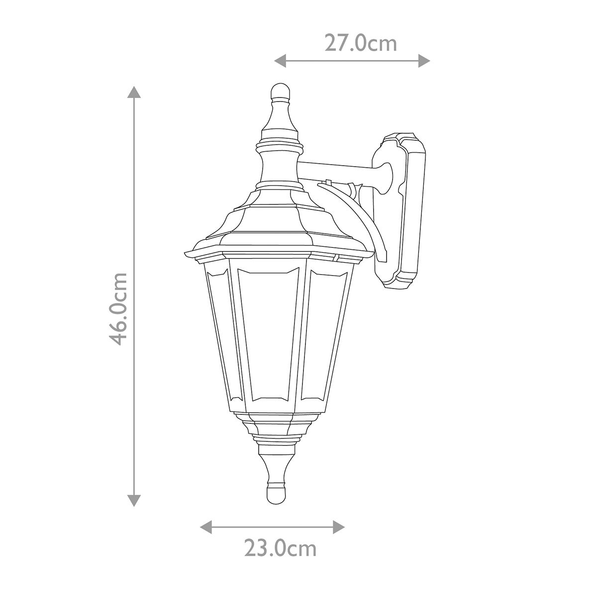 Kinsale 1 - flammige Wandlaterne - Schwarz - Elsteadlighting - KINSALE - WALL