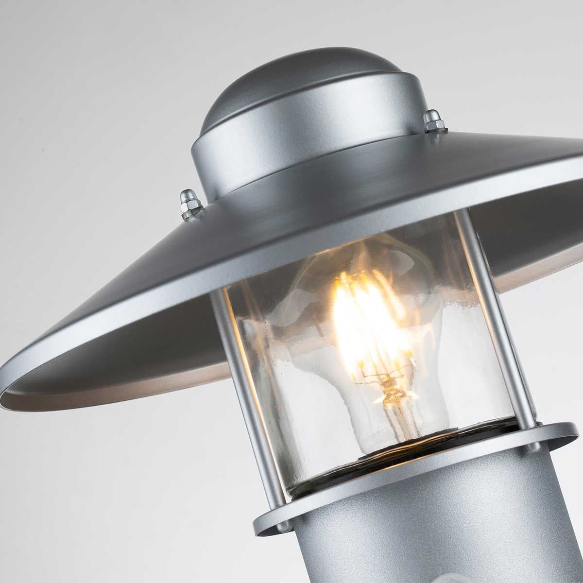 Klampenborg 1 - flammige Sockelleuchte mit PIR - Silber - Elsteadlighting - KLAMPENBORG - PED - PIR - SIL