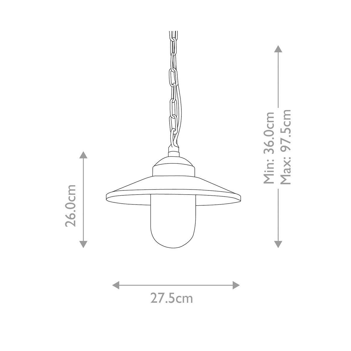 Klampenborg 1 - Licht - Kettenlaterne - Silber - Elsteadlighting - KLAMPENBORG8