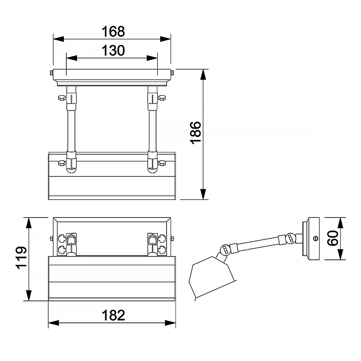 Kleine Bilderleuchte Chawton - Poliertes Messing - Elsteadlighting - leuchtengrosshandel24
