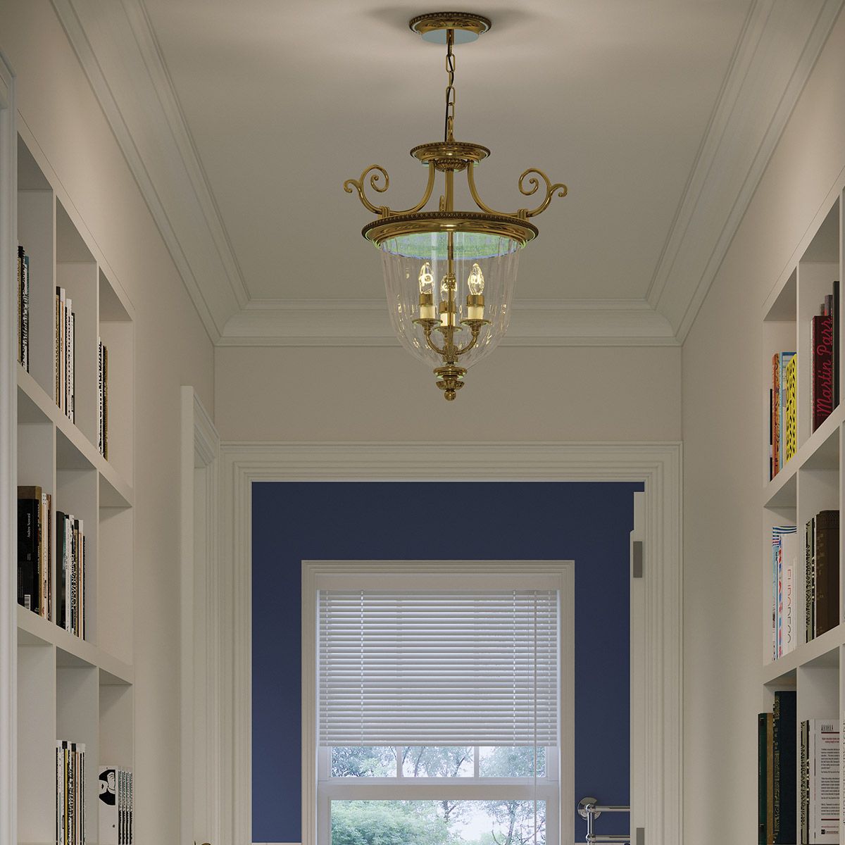 Kleine Pendelleuchte „Cambridge“ mit 3 Lichtern, brüniertes Messing - Elsteadlighting - leuchtengrosshandel24
