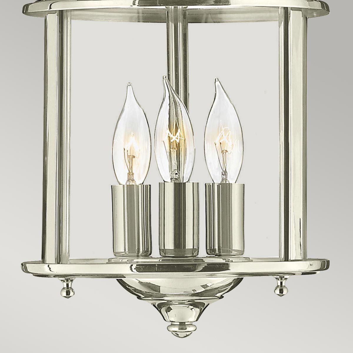 Kleine Pendelleuchte Gentry mit 3 Lichtern, poliertes Nickel - Elsteadlighting - leuchtengrosshandel24