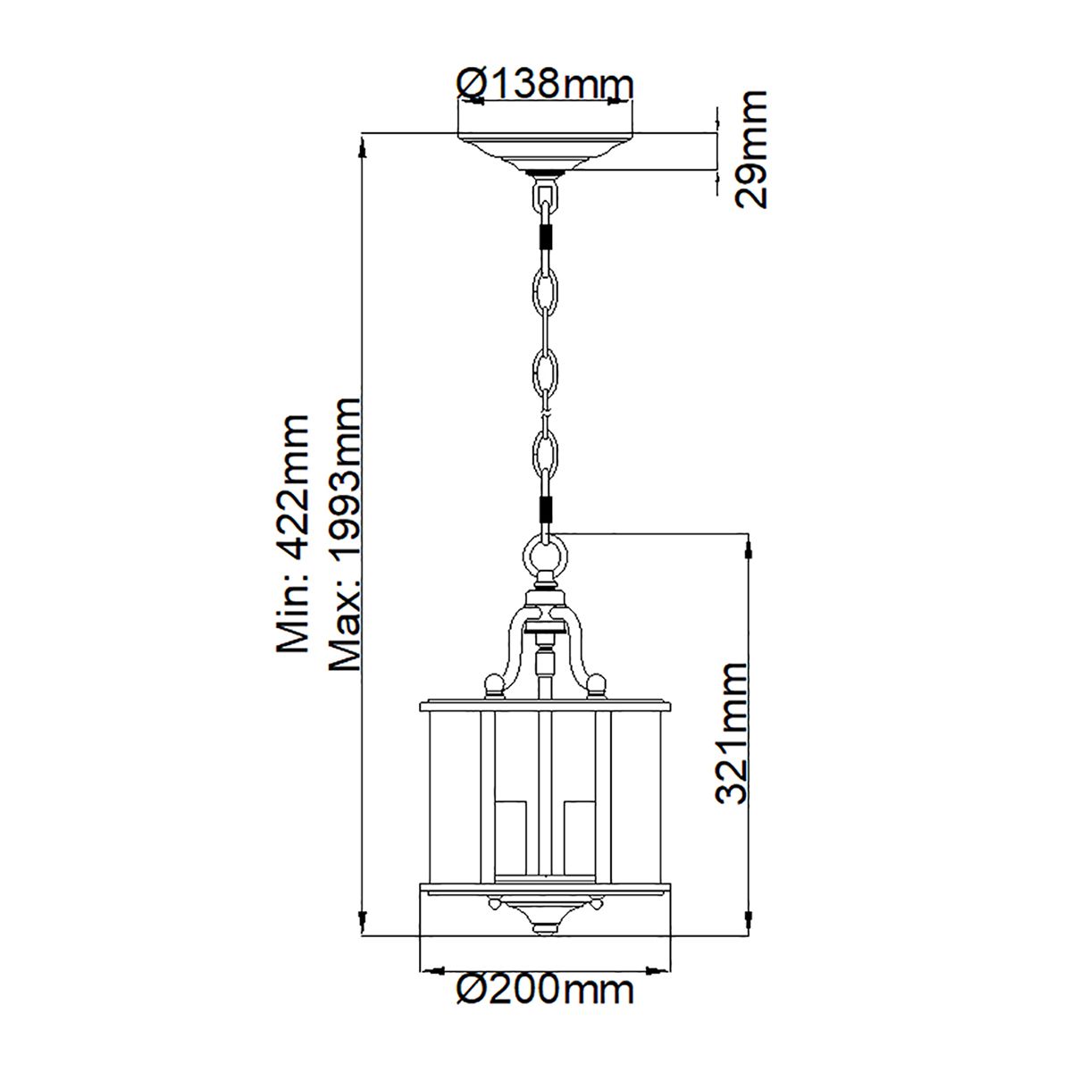 Kleine Pendelleuchte Gentry mit 3 Lichtern, poliertes Nickel - Elsteadlighting - leuchtengrosshandel24