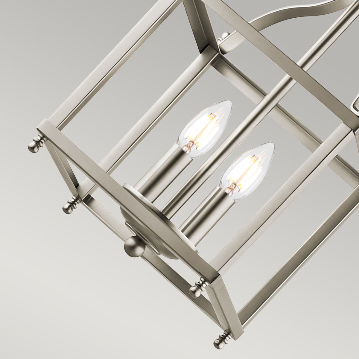 Kleine Pendelleuchte Larkin mit 2 Lichtern, gebürstetes Nickel - Elsteadlighting - leuchtengrosshandel24