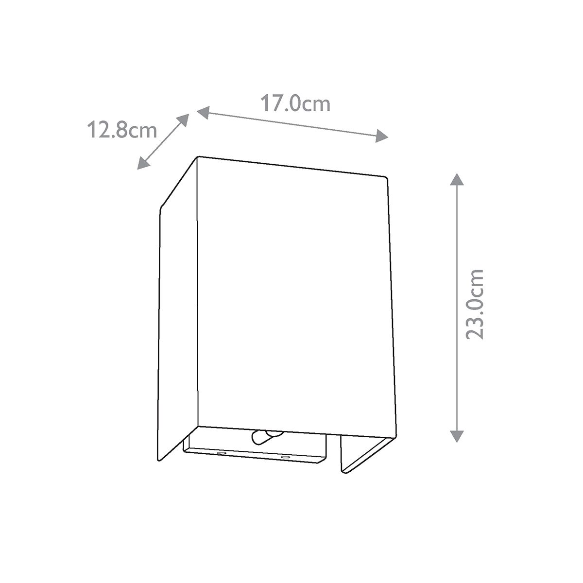 Kleine rechteckige Wandleuchte „Riley“ mit polierter Chrom - Rückplatte und elfenbeinfarbenem Lampenschirm - Elsteadlighting - DL - RILEY - S - IV - PC