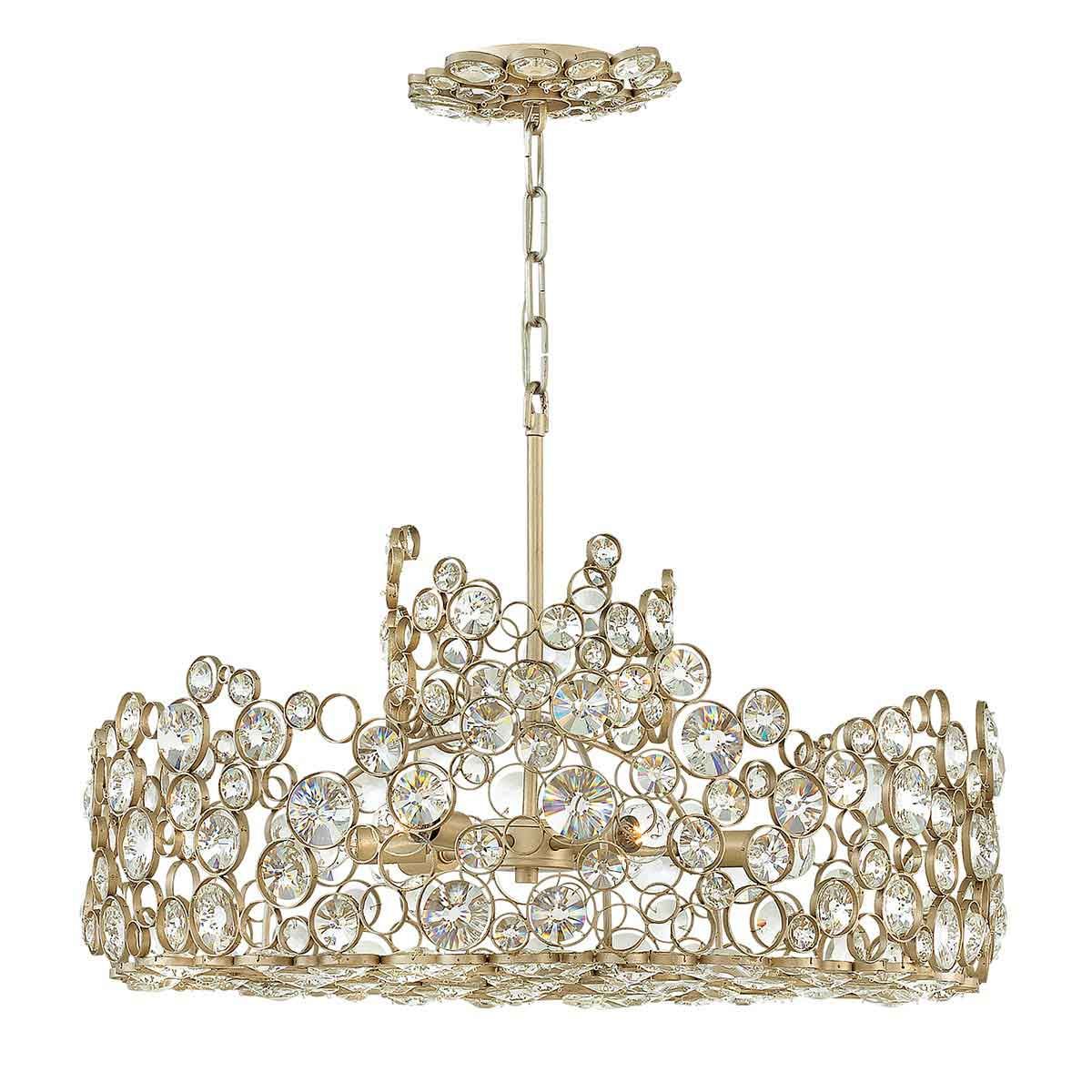 Kronleuchter Anya mit 6 Lichtern, Blattsilber - Elsteadlighting - leuchtengrosshandel24