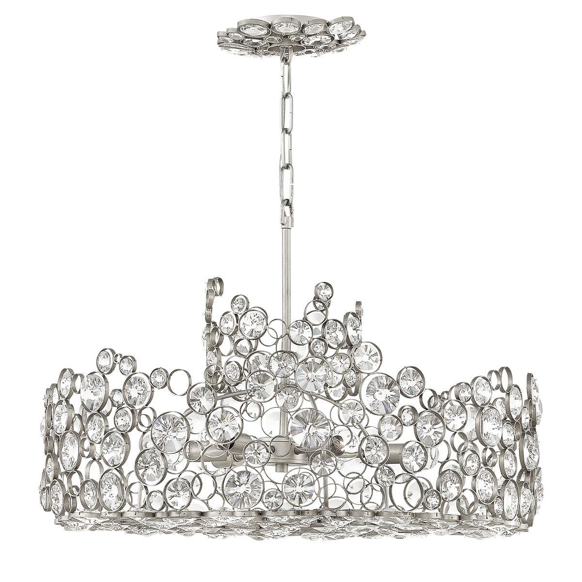 Kronleuchter Anya mit 6 Lichtern, Blattsilber - Elsteadlighting - leuchtengrosshandel24
