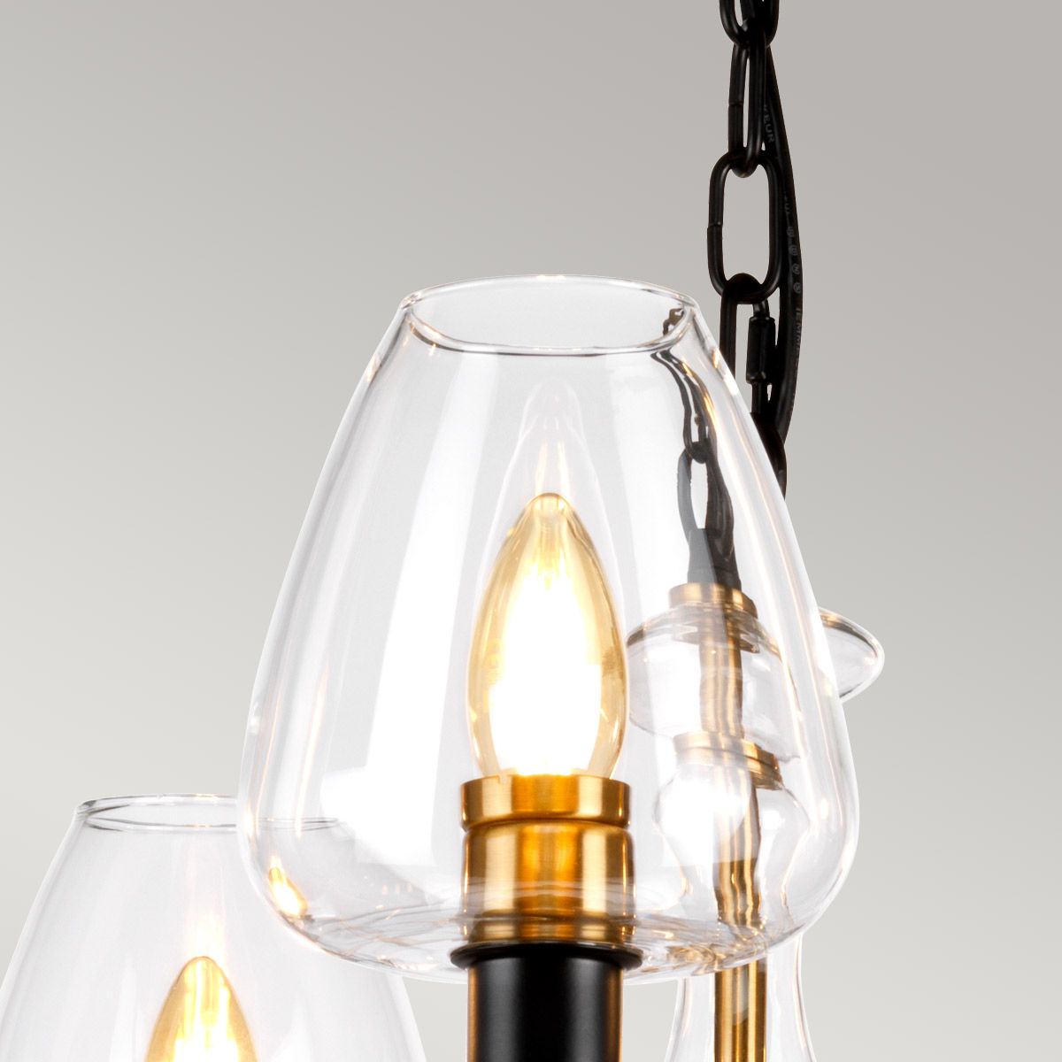 Kronleuchter Armand mit 5 Lichtern, Messing versilbert und anthrazitfarben lackiert - Elsteadlighting - leuchtengrosshandel24