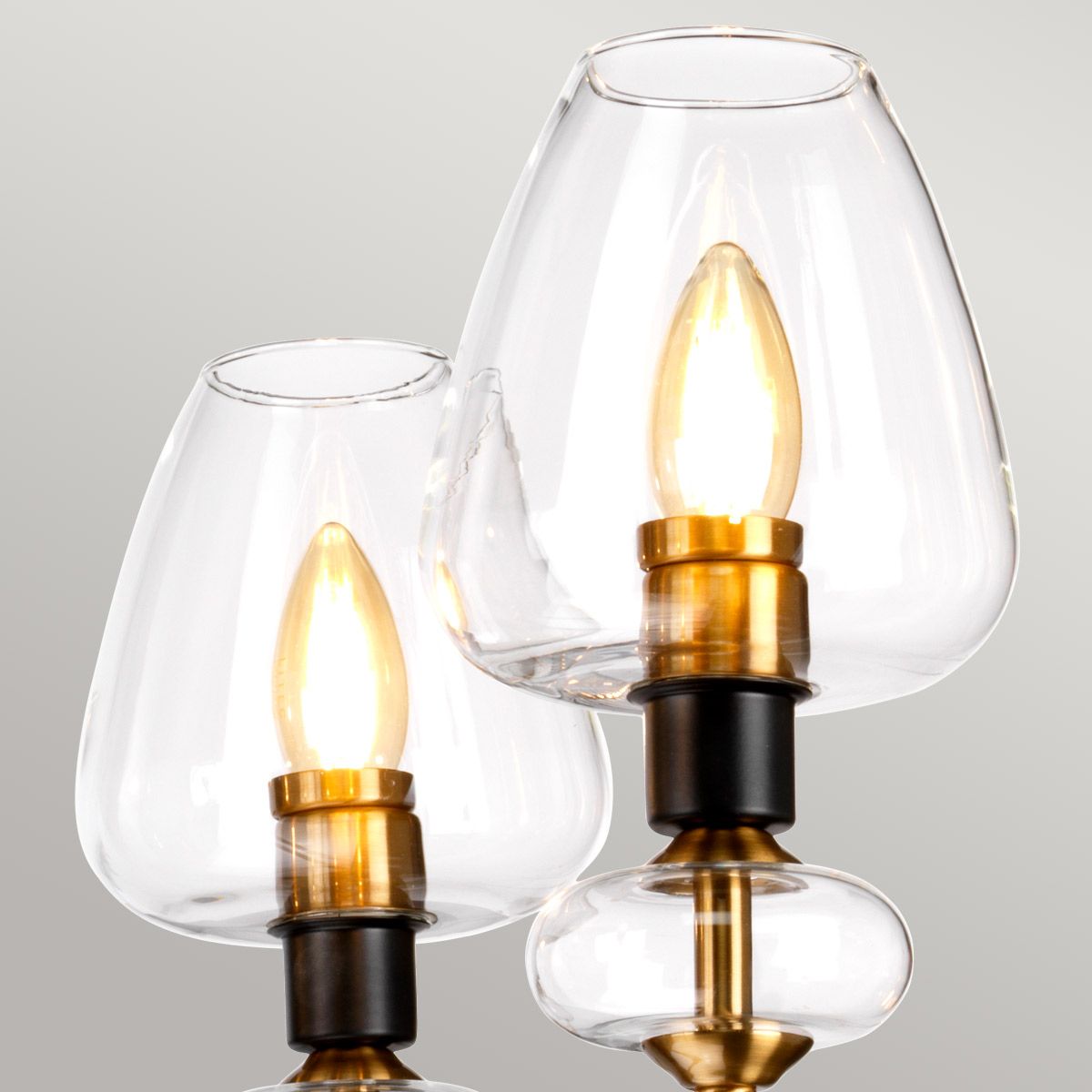 Kronleuchter Armand mit 5 Lichtern, Messing versilbert und anthrazitfarben lackiert - Elsteadlighting - leuchtengrosshandel24