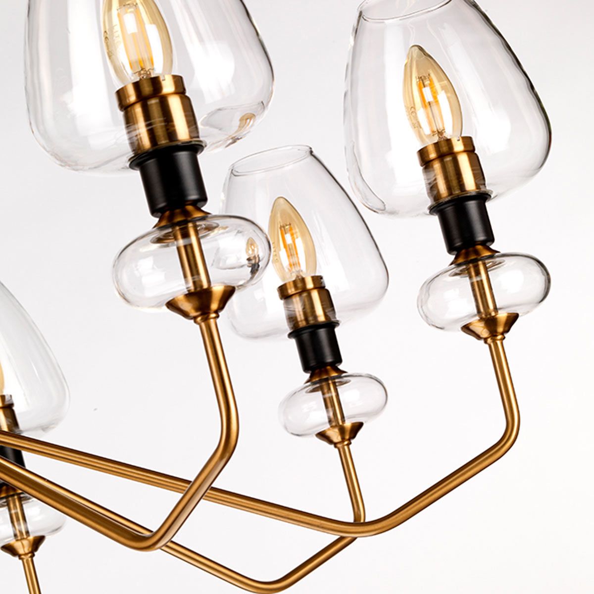 Kronleuchter Armand mit 8 Lichtern, Messing versilbert und anthrazitfarben lackiert - Elsteadlighting - leuchtengrosshandel24