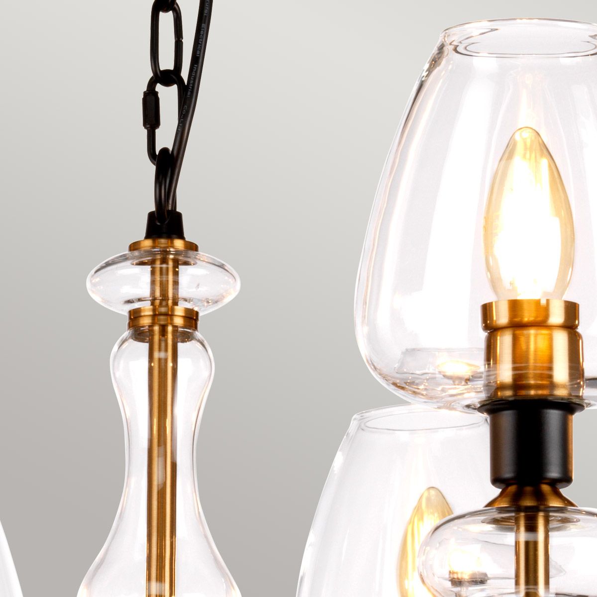 Kronleuchter Armand mit 8 Lichtern, Messing versilbert und anthrazitfarben lackiert - Elsteadlighting - leuchtengrosshandel24