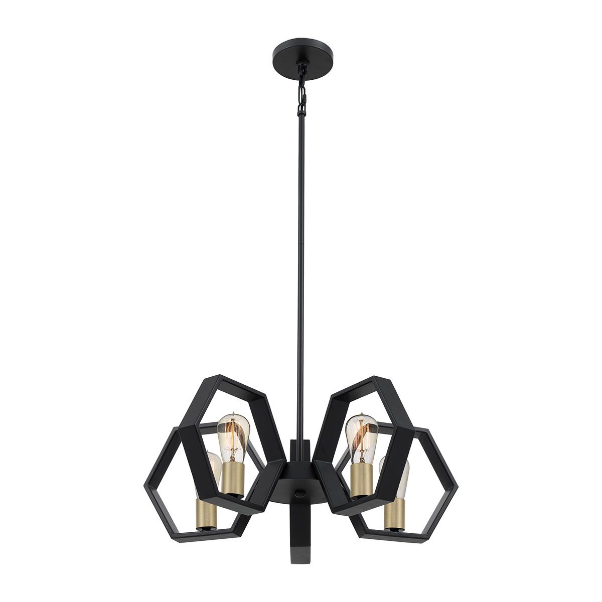 Kronleuchter Bismarck mit 5 Lichtern, Erdschwarz - Elsteadlighting - leuchtengrosshandel24