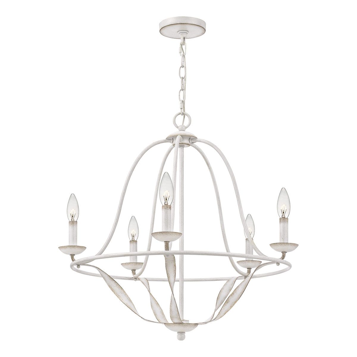 Kronleuchter Bradbury mit 5 Lichtern, Antikweiß - Elsteadlighting - leuchtengrosshandel24