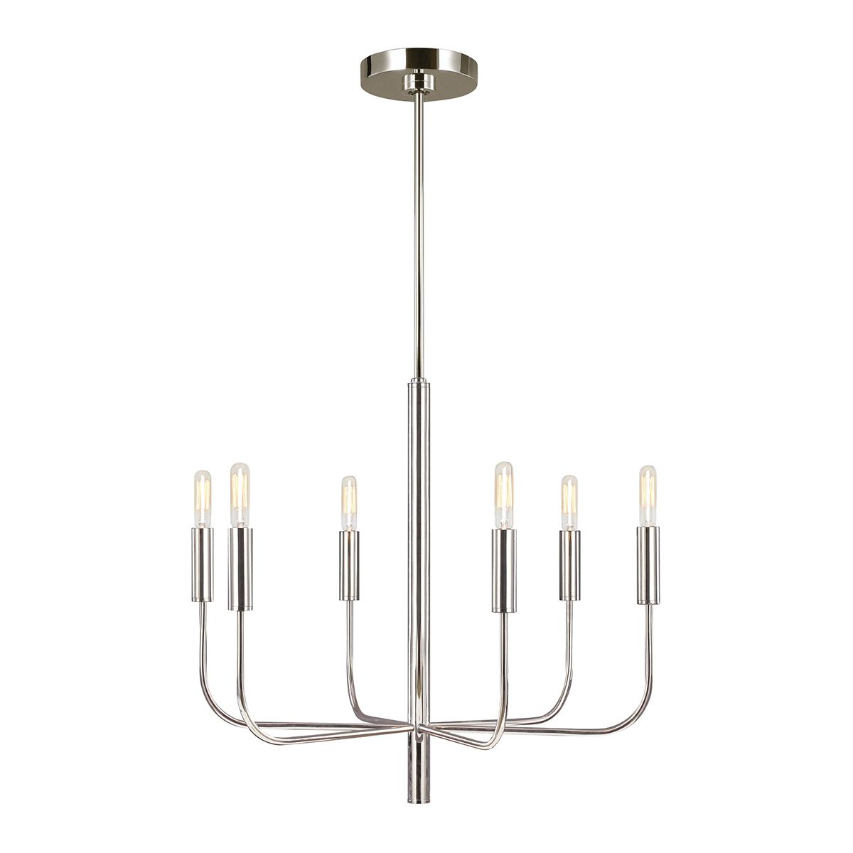 Kronleuchter Brianna, 6 l, poliertes Nickel - Elsteadlighting - leuchtengrosshandel24