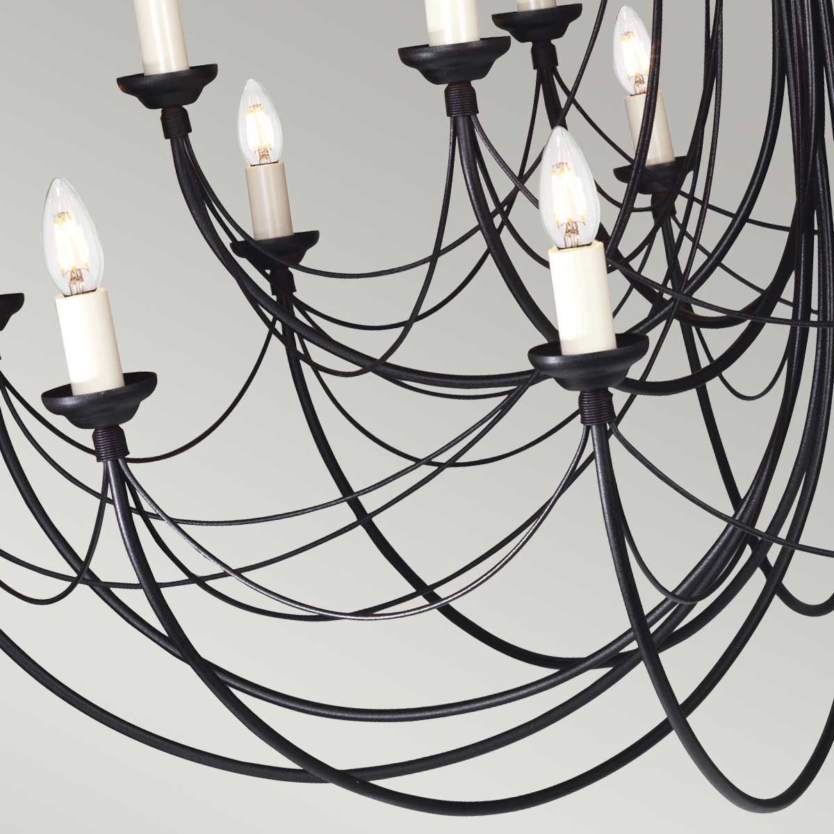 Kronleuchter Carisbrooke, 18 Lichter, Schwarz - Elsteadlighting - leuchtengrosshandel24