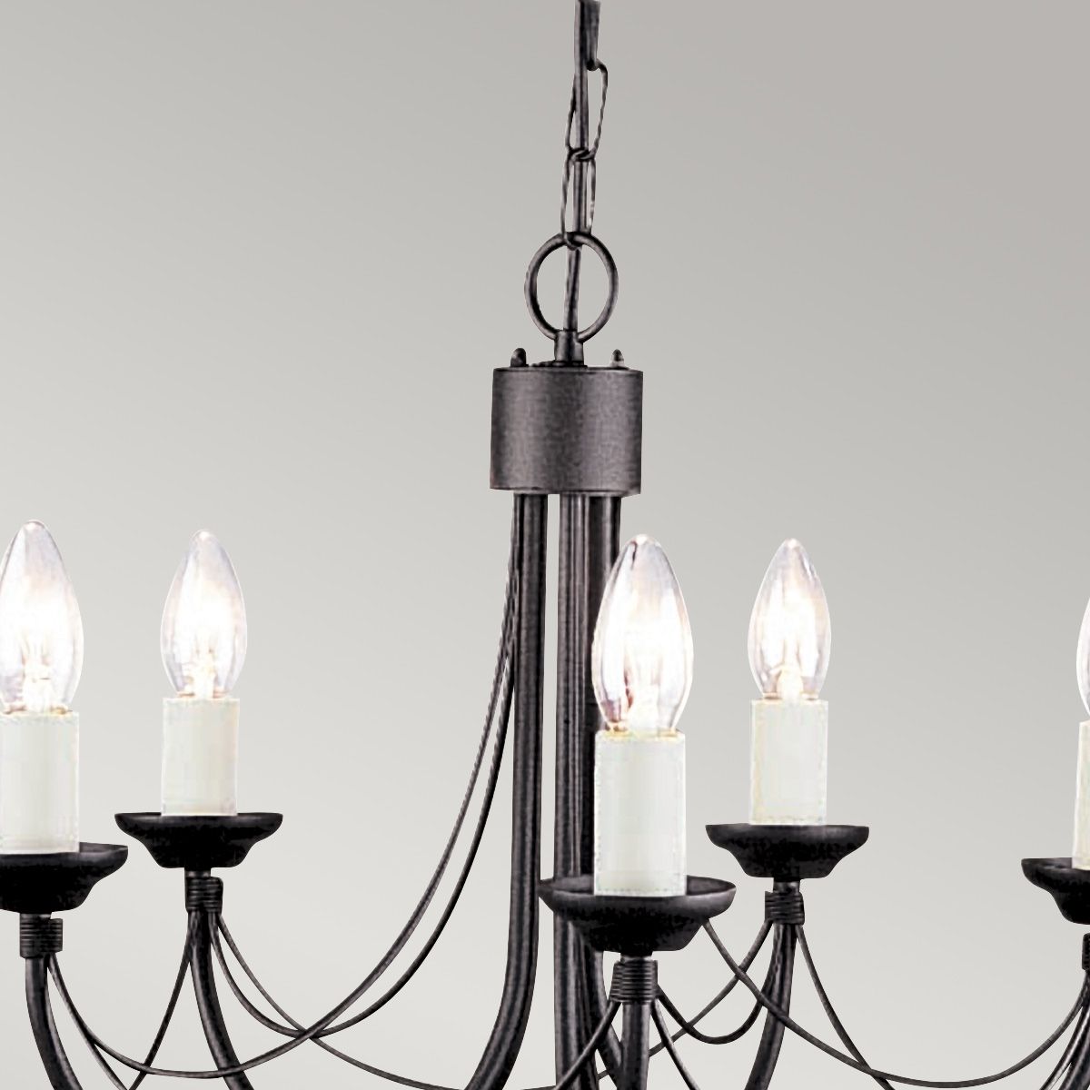 Kronleuchter Carisbrooke mit 5 Lichtern, Schwarz - Elsteadlighting - leuchtengrosshandel24