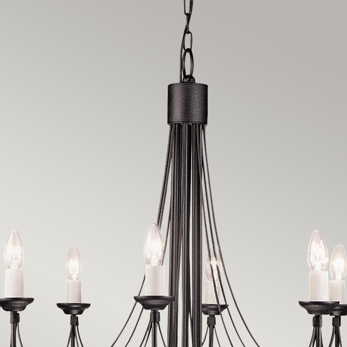 Kronleuchter Carisbrooke mit 8 Lichtern, Schwarz - Elsteadlighting - leuchtengrosshandel24