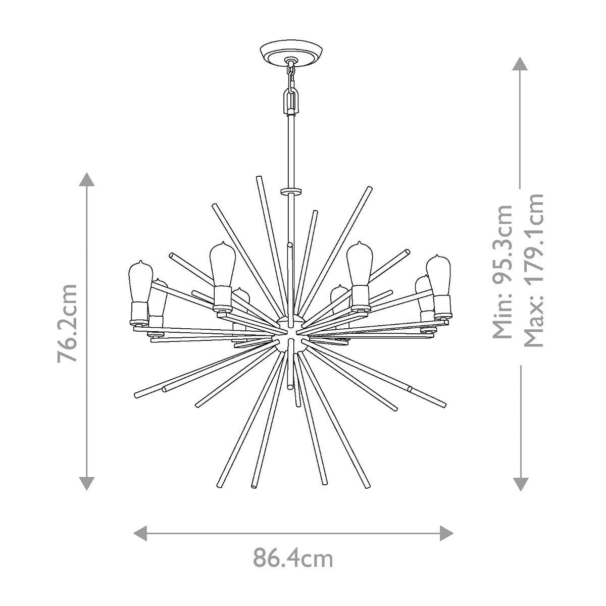 Kronleuchter Carnegie mit 8 Lichtern, Western-Bronze - Elsteadlighting - leuchtengrosshandel24