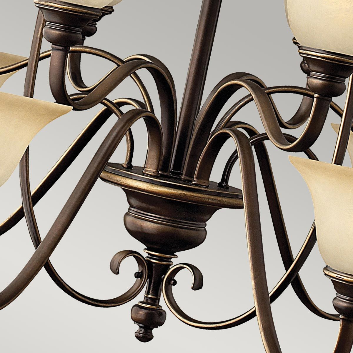 Kronleuchter „Cello“ mit 15 Lichtern, Antikbronze - Elsteadlighting - leuchtengrosshandel24
