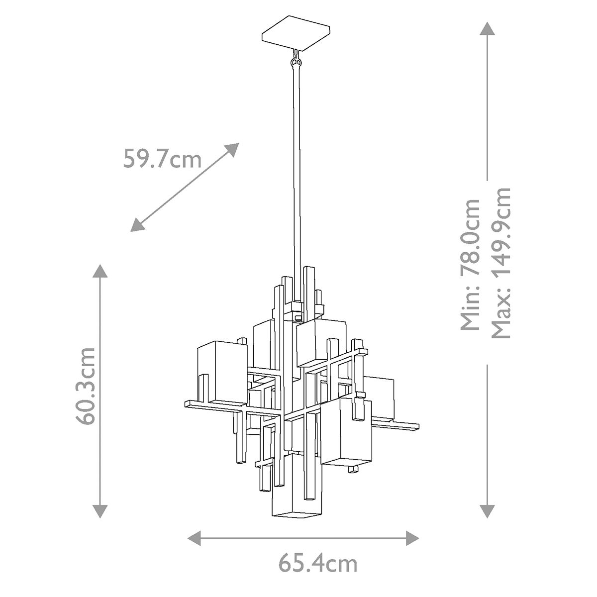 Kronleuchter City Lights mit 7 Lichtern, klassisches Zinn - Elsteadlighting - leuchtengrosshandel24