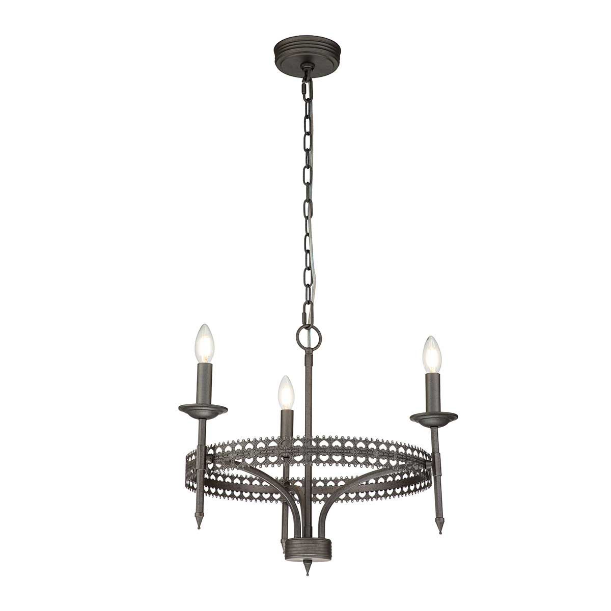 Kronleuchter Crown 3-flammig - Iron Gate - Elsteadlighting - leuchtengrosshandel24