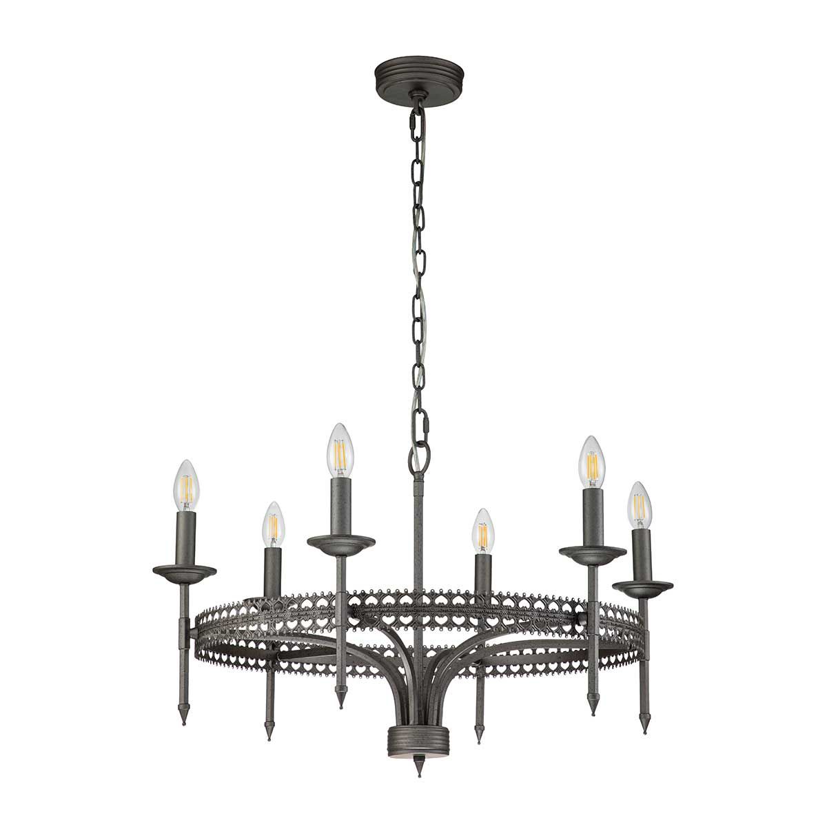 Kronleuchter Crown 6-flammig - Iron Gate - Elsteadlighting - leuchtengrosshandel24