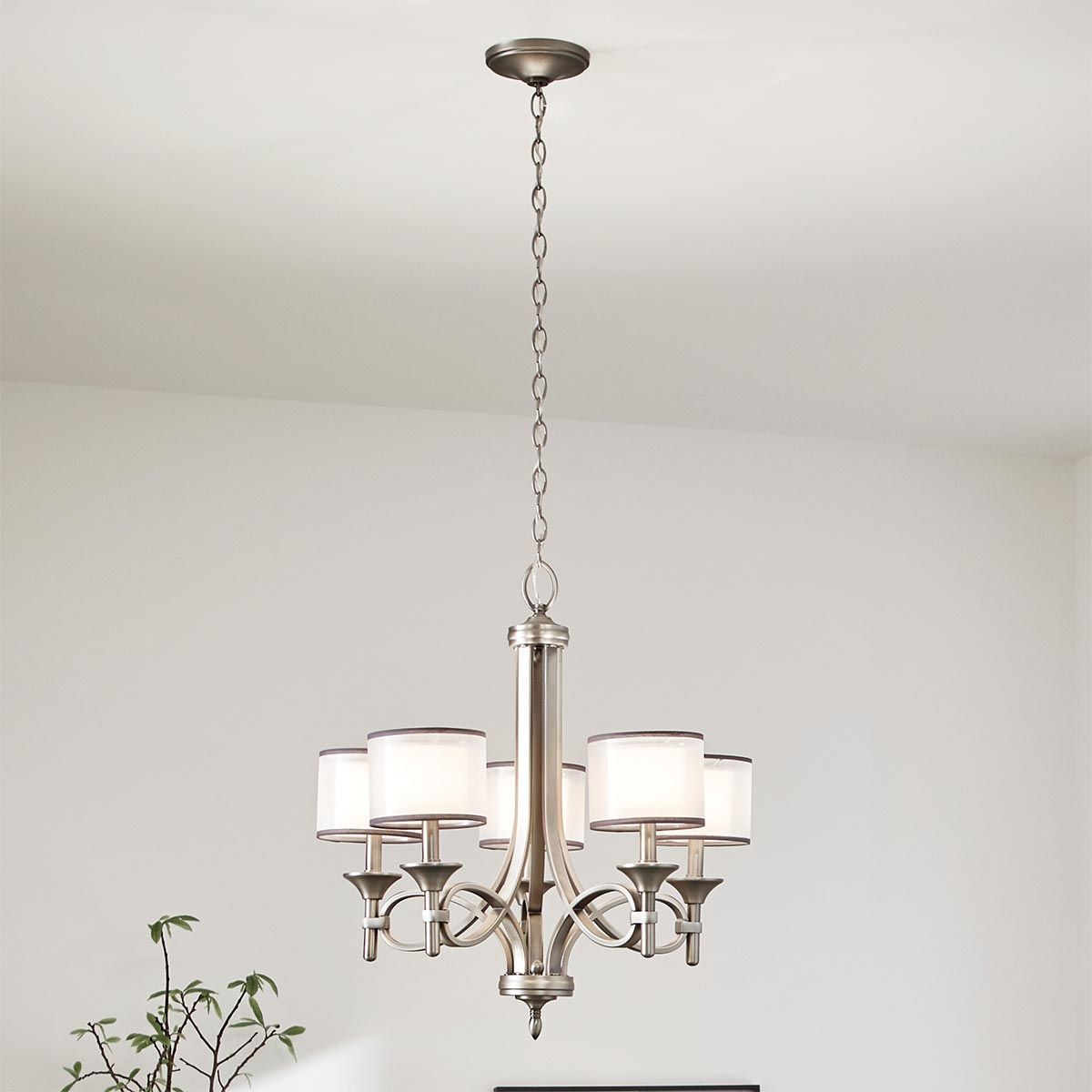 Kronleuchter Lacey mit 5 Lichtern, Antikzinn - Elsteadlighting - leuchtengrosshandel24