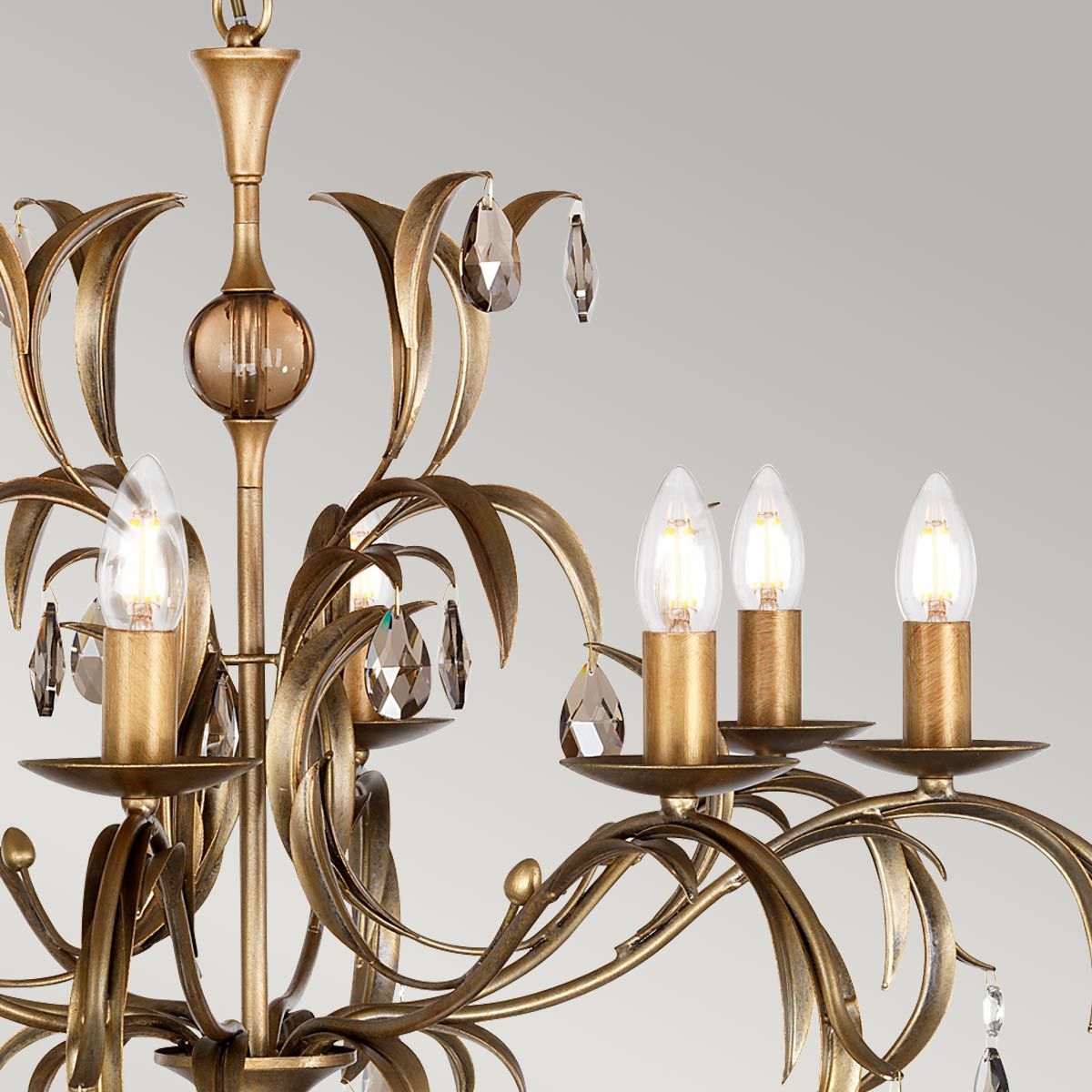 Kronleuchter Lily mit 8 Lichtern, Bronzepatina - Elsteadlighting - leuchtengrosshandel24