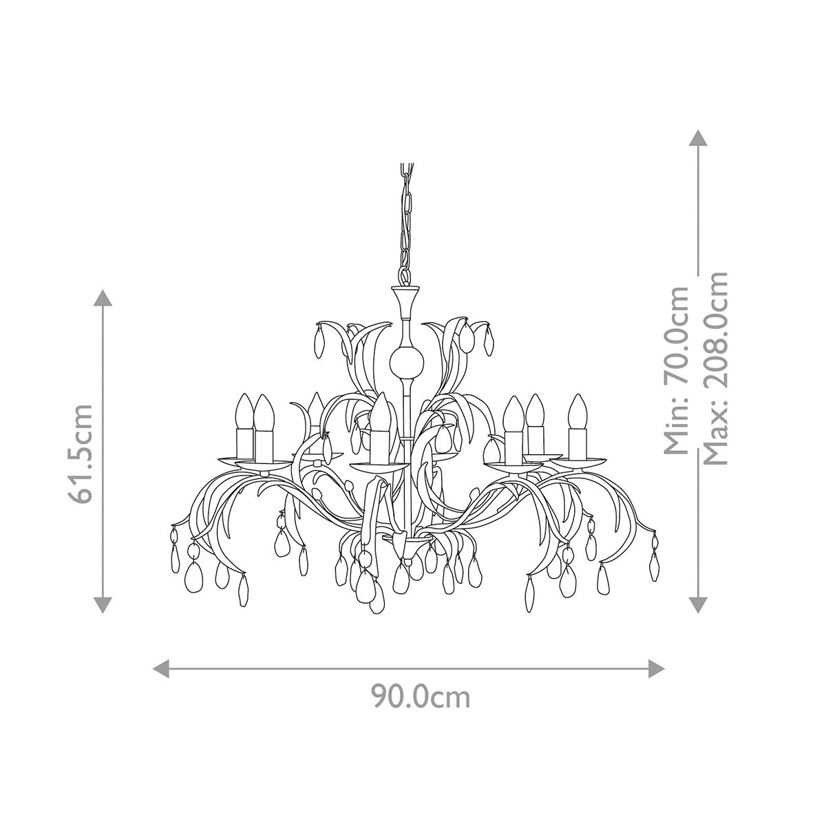 Kronleuchter Lily mit 8 Lichtern, Bronzepatina - Elsteadlighting - leuchtengrosshandel24