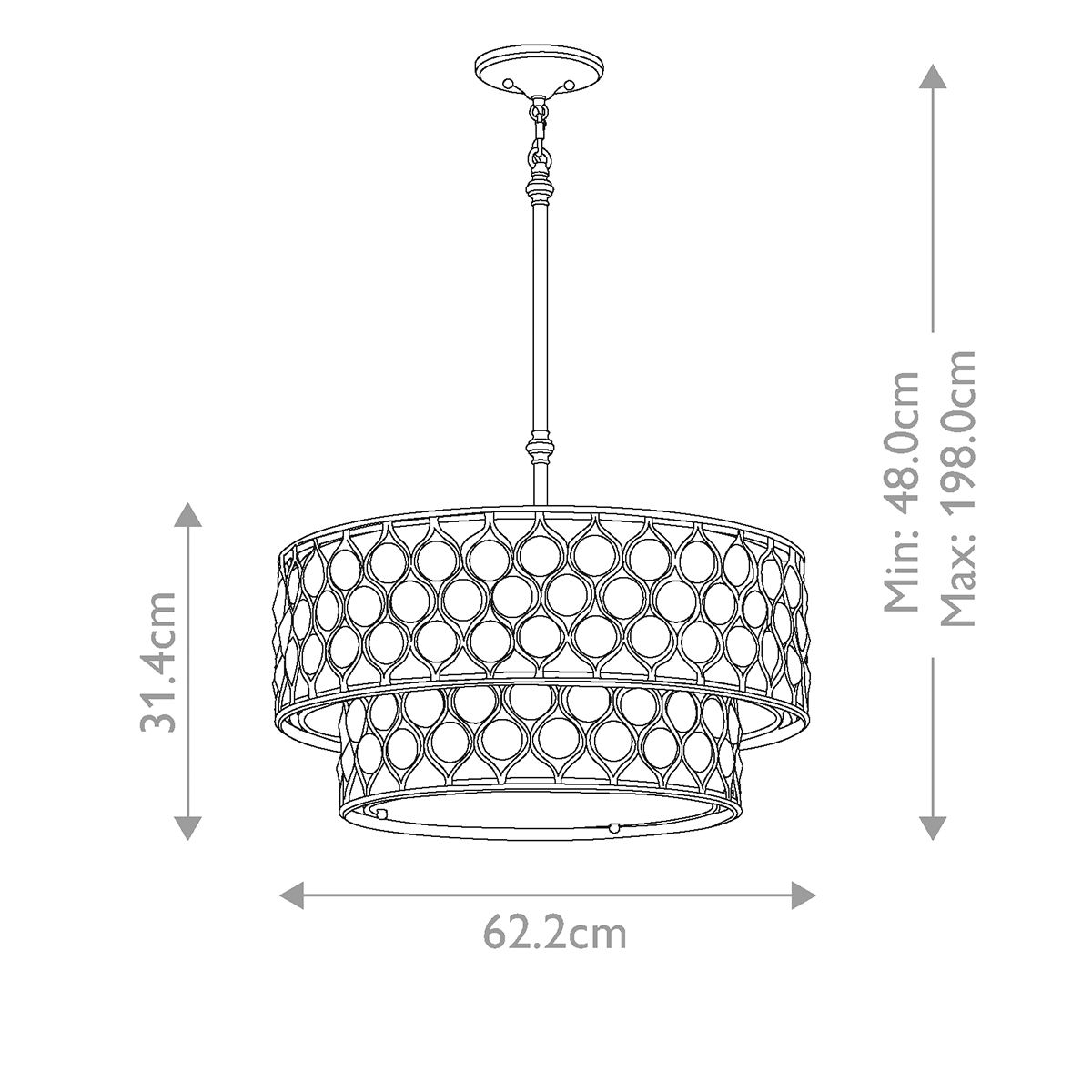 Kronleuchter Lucia mit 6 Lichtern, brüniertes Silber - Elsteadlighting - leuchtengrosshandel24