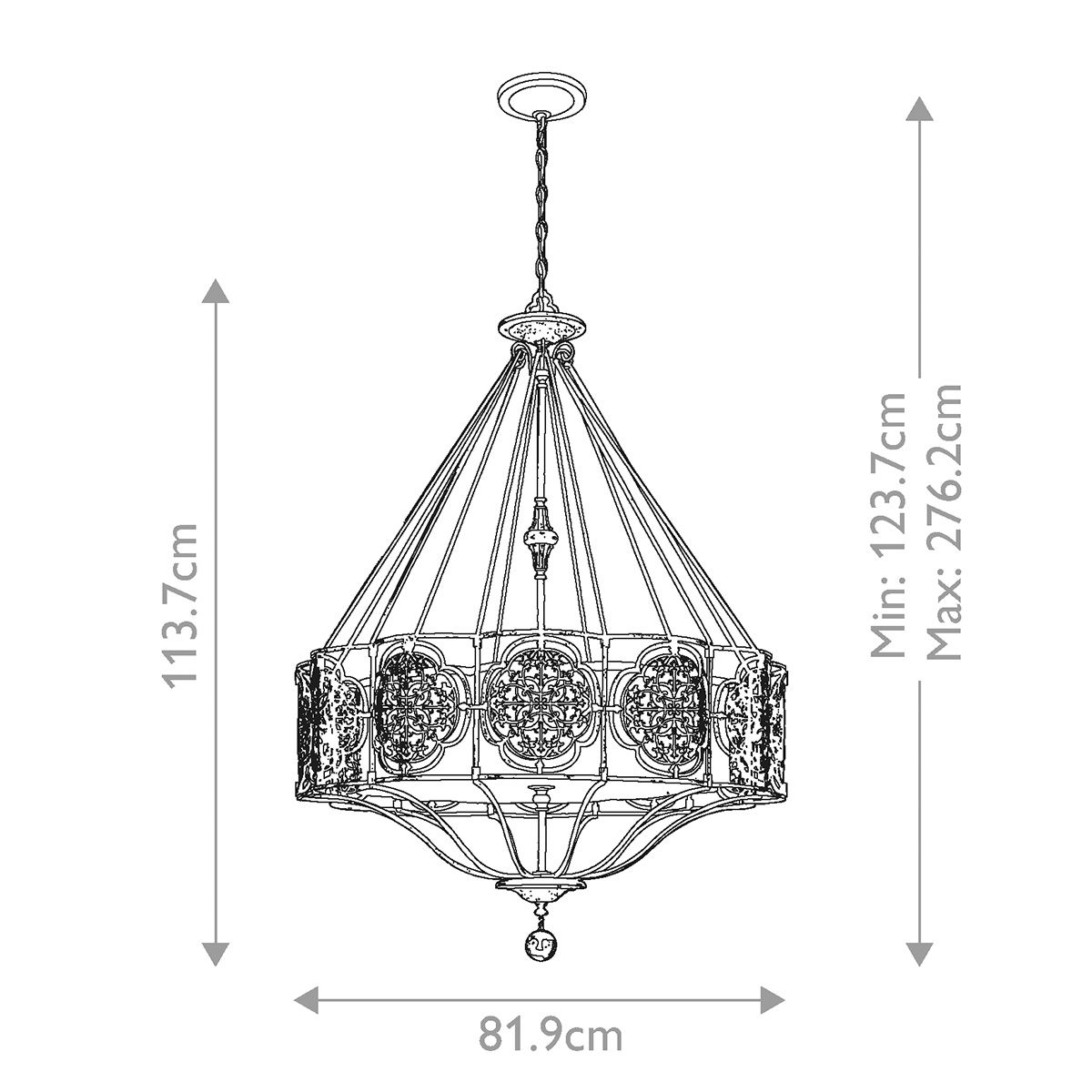 Kronleuchter Marcella mit 4 Lichtern – Britische Bronze/Oxidierte Bronze - Elsteadlighting - leuchtengrosshandel24