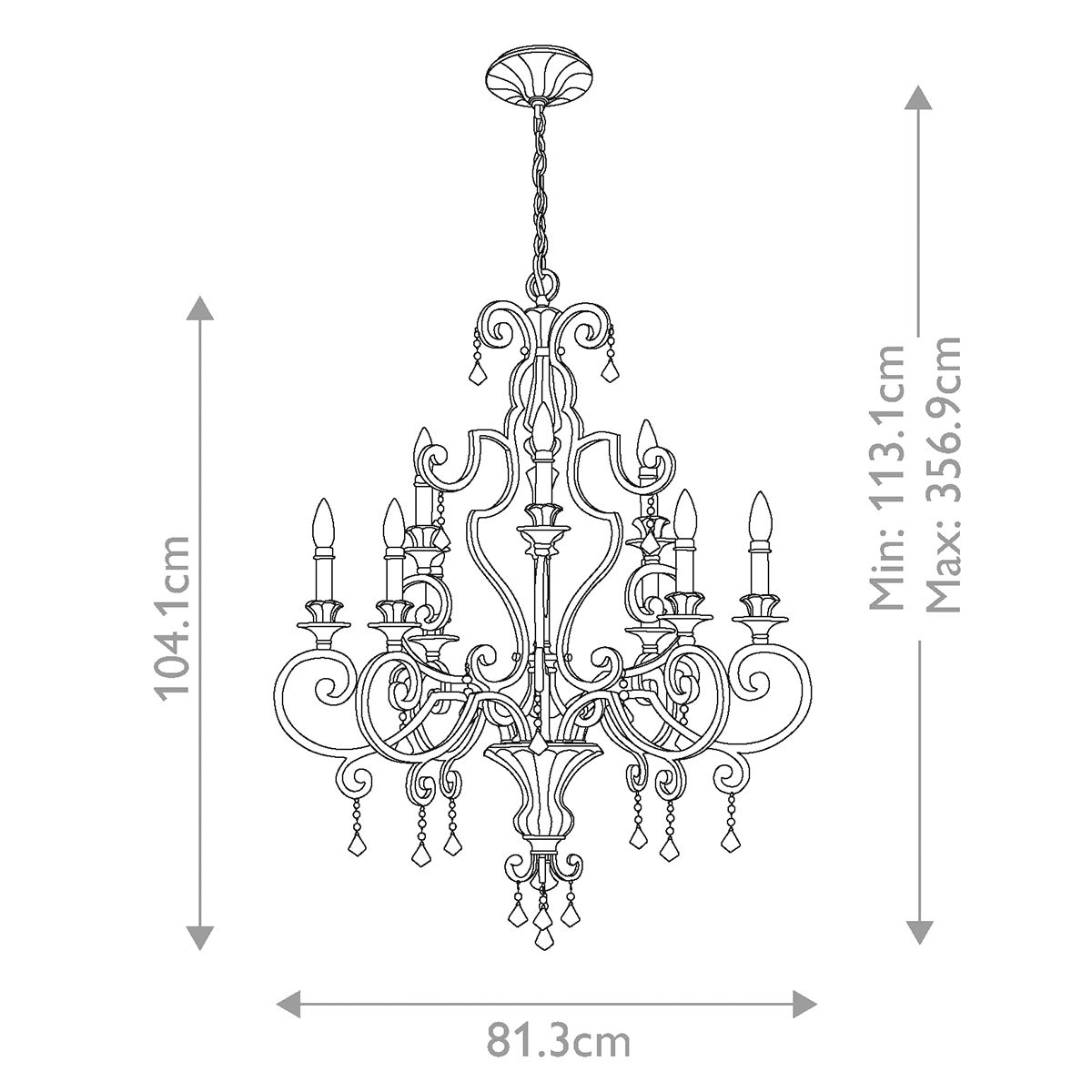 Kronleuchter Marquette mit 9 Lichtern - Erbstück - Elsteadlighting - leuchtengrosshandel24