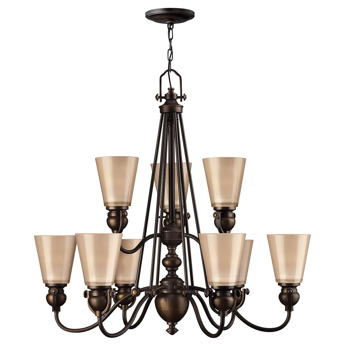 Kronleuchter Mayflower 9-flammig - Alte Bronze - Elsteadlighting - leuchtengrosshandel24