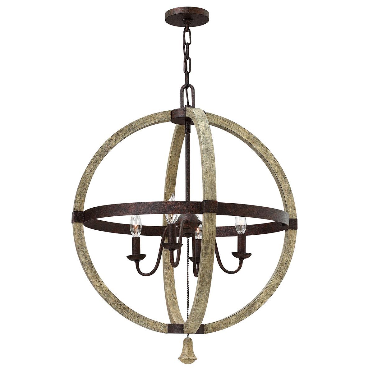 Kronleuchter Middlefield 4-flammig - Eisenrost - Elsteadlighting - leuchtengrosshandel24