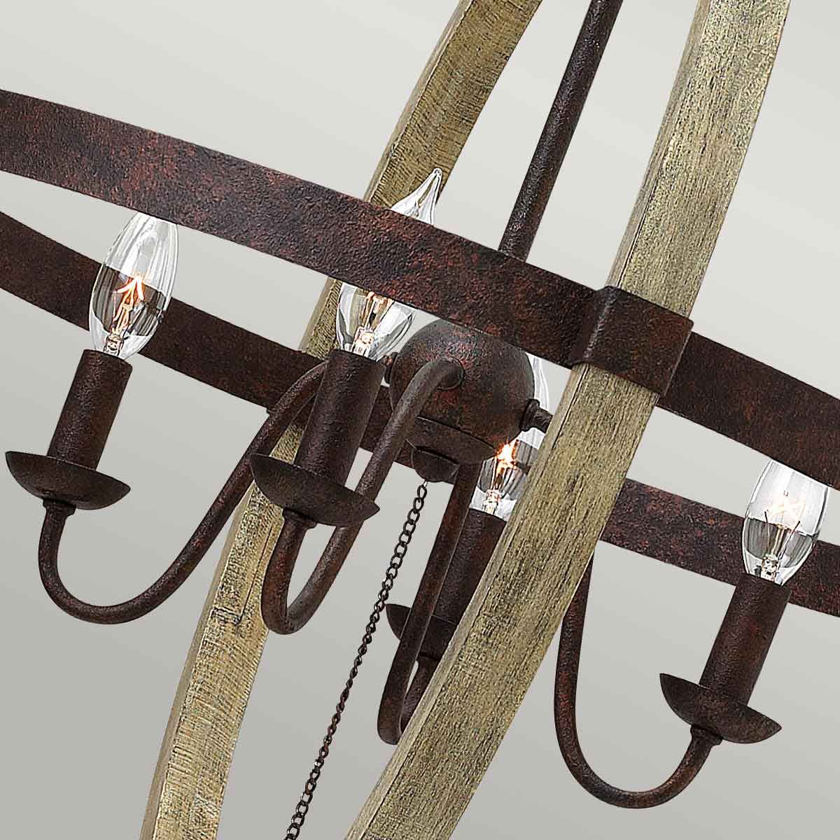 Kronleuchter Middlefield 4-flammig - Eisenrost - Elsteadlighting - leuchtengrosshandel24