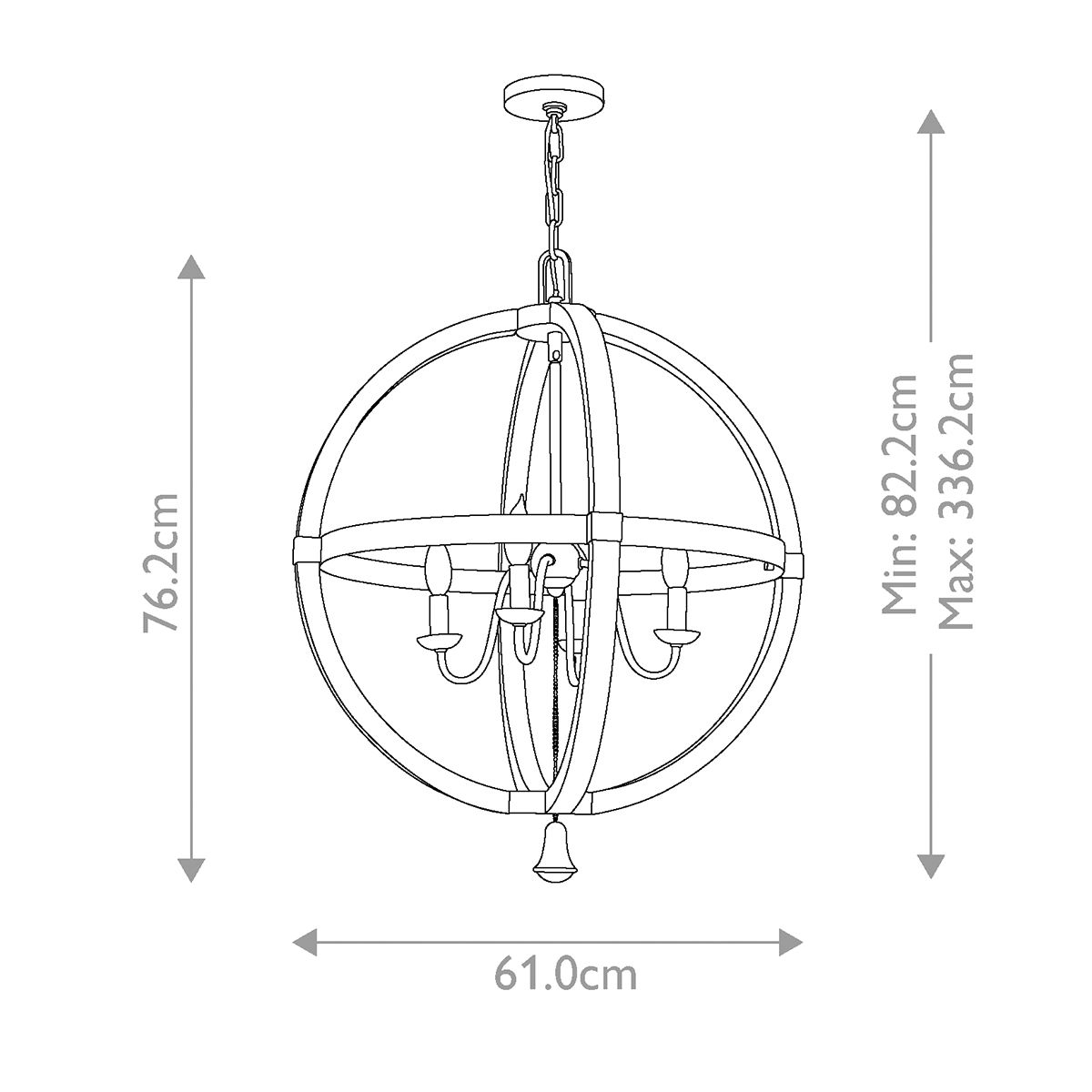 Kronleuchter Middlefield 4-flammig - Eisenrost - Elsteadlighting - leuchtengrosshandel24