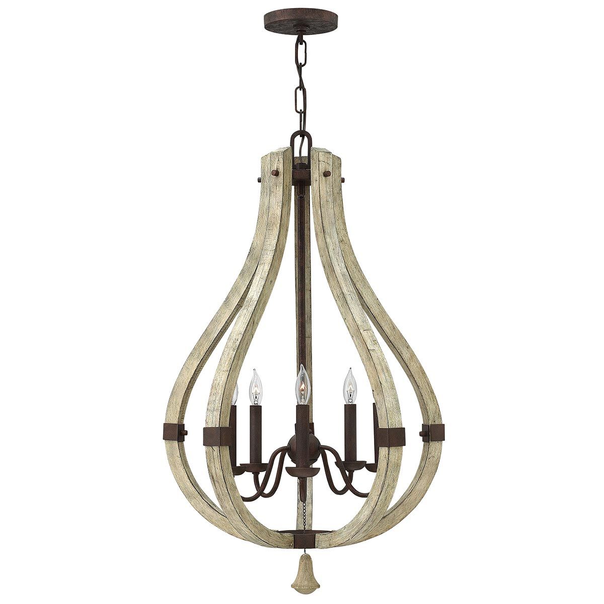 Kronleuchter Middlefield mit 5 Lichtern, Eisenrost - Elsteadlighting - leuchtengrosshandel24