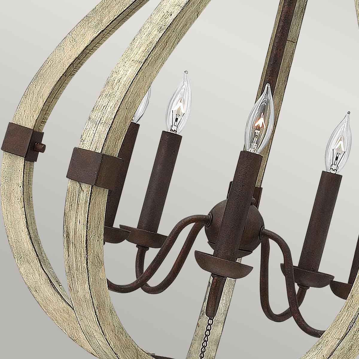 Kronleuchter Middlefield mit 5 Lichtern, Eisenrost - Elsteadlighting - leuchtengrosshandel24