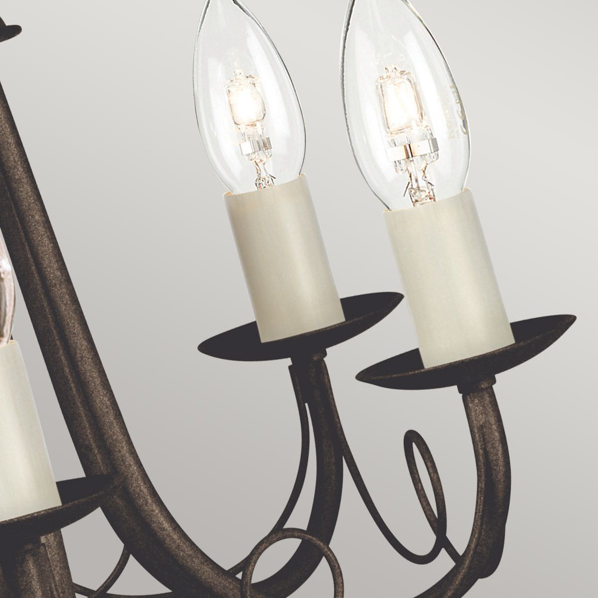 Kronleuchter Minster 5-flammig, Schwarz/Goldpatina - Elsteadlighting - leuchtengrosshandel24