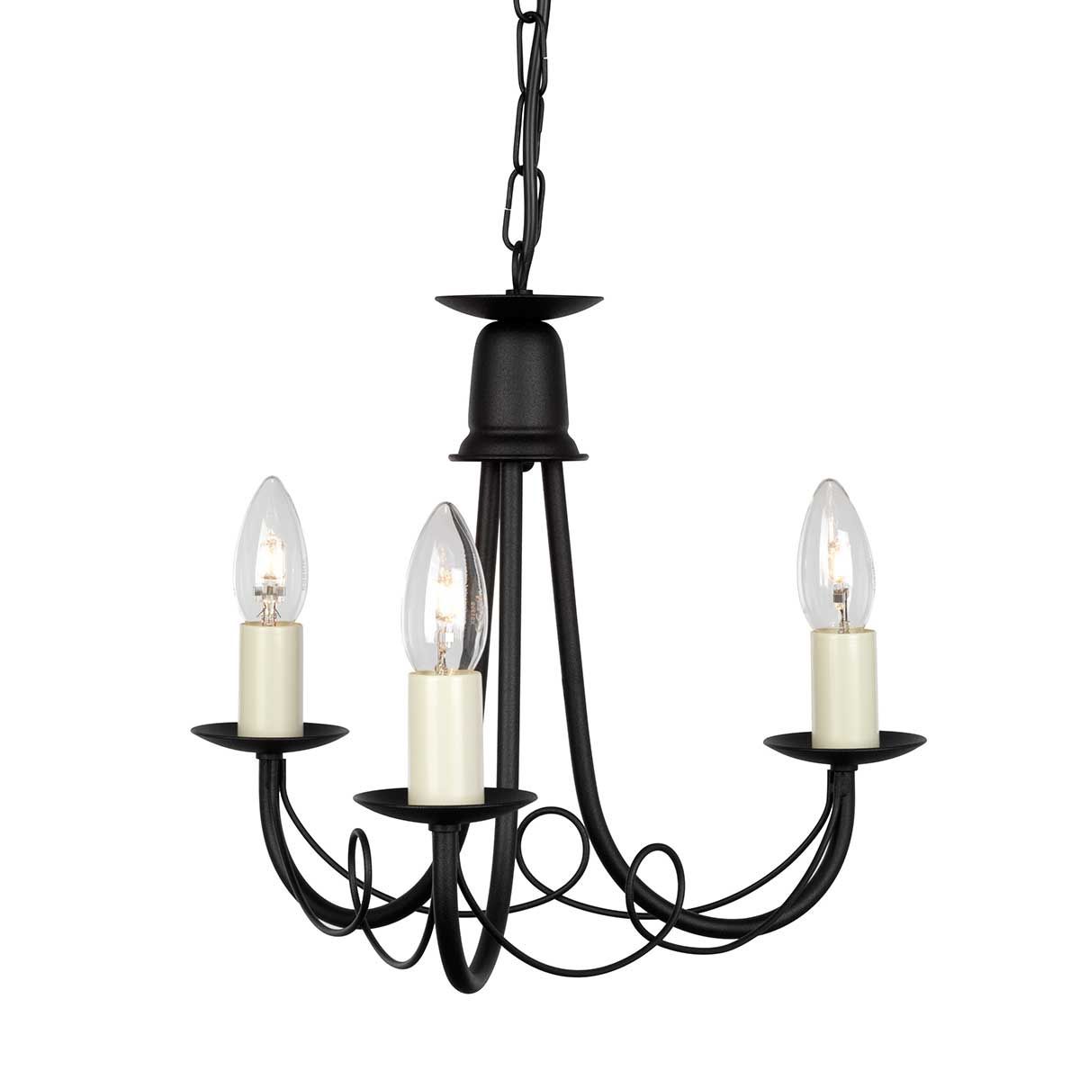Kronleuchter Minster mit 3 Lichtern, Schwarz - Elsteadlighting - leuchtengrosshandel24