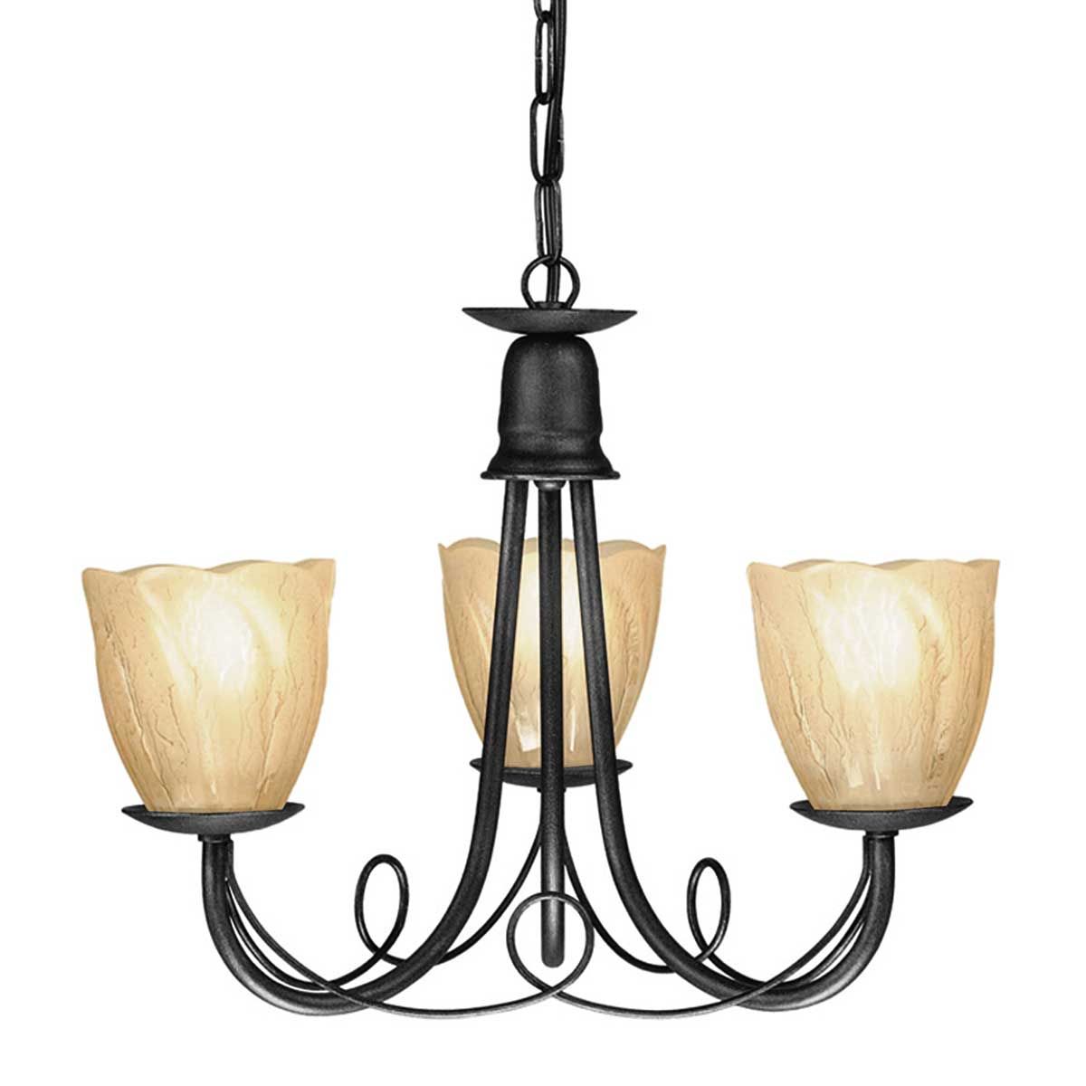 Kronleuchter Minster mit 3 Lichtern, Schwarz - Elsteadlighting - leuchtengrosshandel24