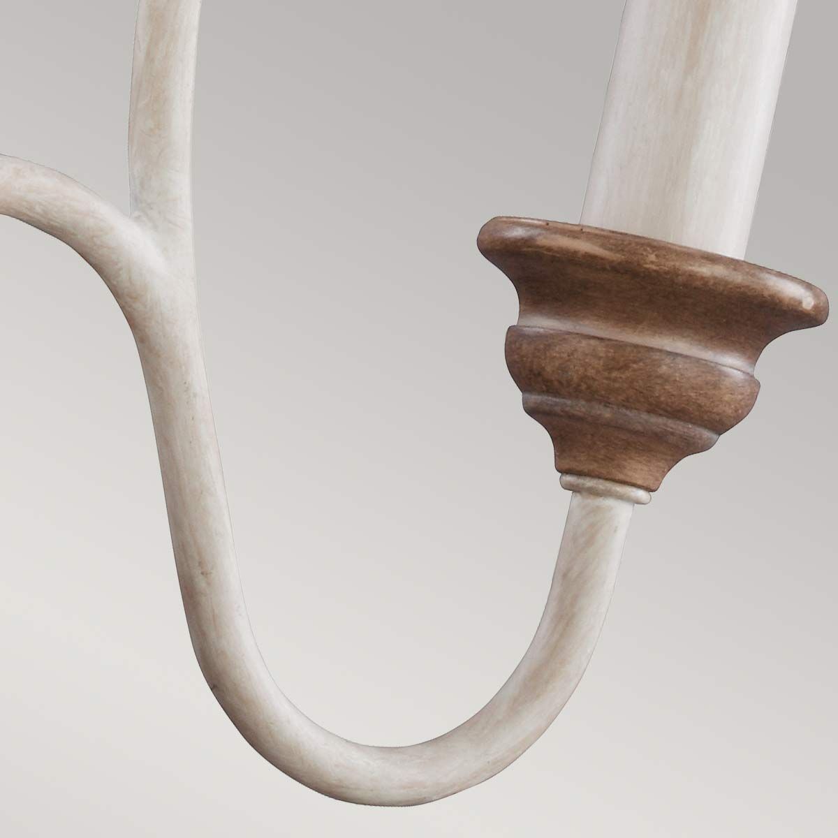 Kronleuchter mit 3 Lichtern, Hartsville, Kreide gewaschen/Strandholz - Elsteadlighting - leuchtengrosshandel24