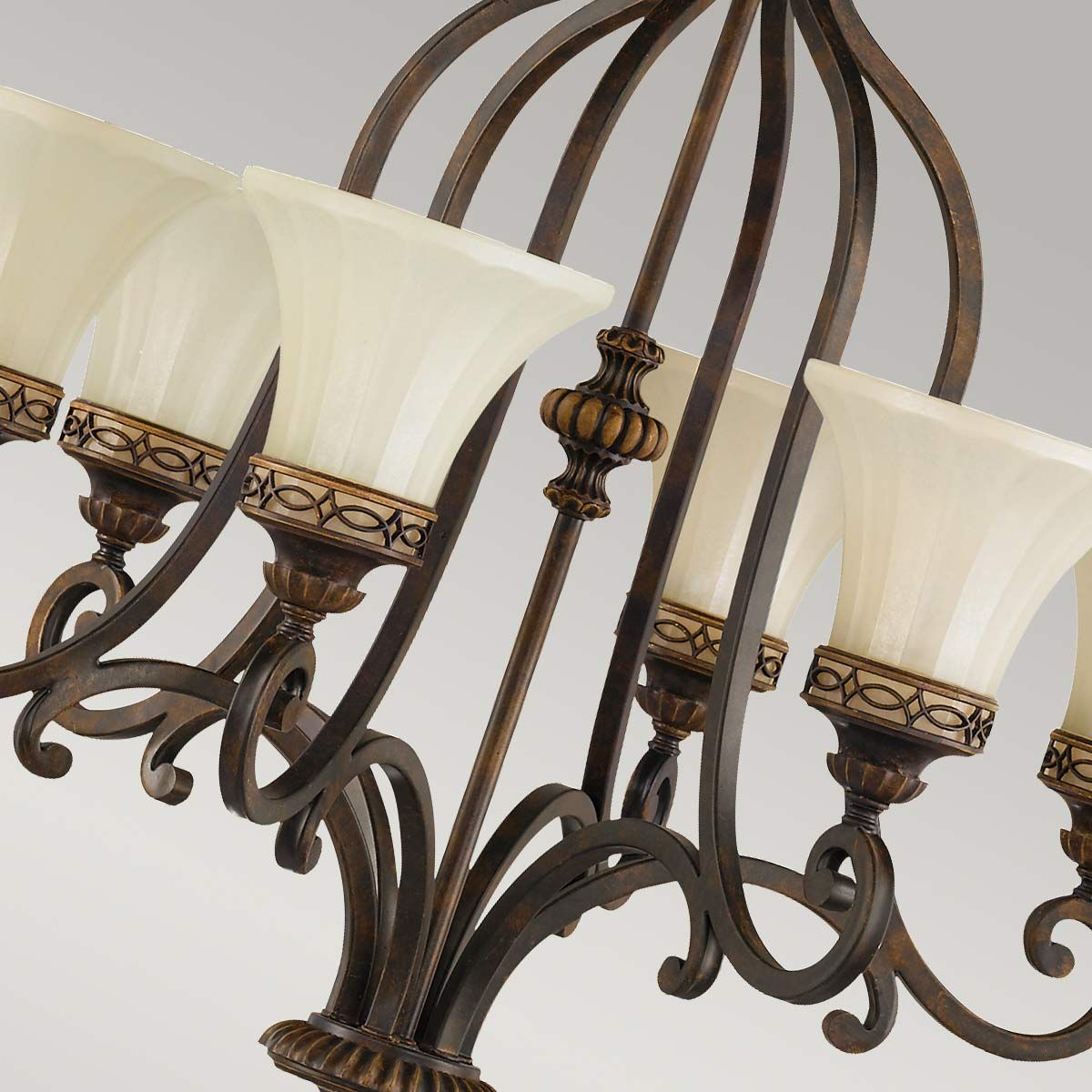 Kronleuchter mit 6 Lichtern für das Wohnzimmer – Walnuss - Elsteadlighting - leuchtengrosshandel24